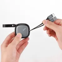 Cablu USB U33 Retractable Hoco USB Type-A + USB Type-C 0.9 m/ Black photo 3