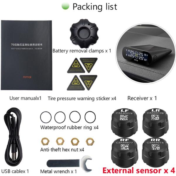 Senzori de presiune în anvelope Xiaomi 70 MAI Lite Black photo 7 Senzori de presiune în anvelope Xiaomi 70 MAI Lite Black photo 7
