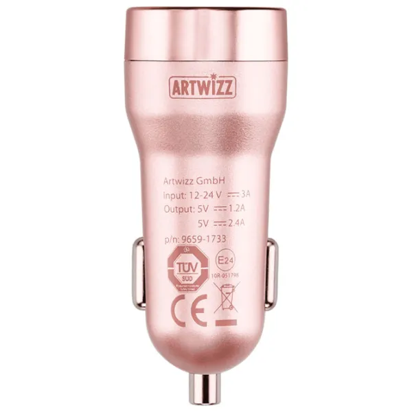 Încărcător auto Artwizz CarPlug 2.4 A/ Pink photo 3
