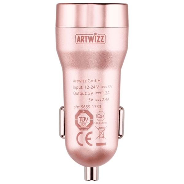 Încărcător auto Artwizz CarPlug 2.4 A/ Pink photo 3
