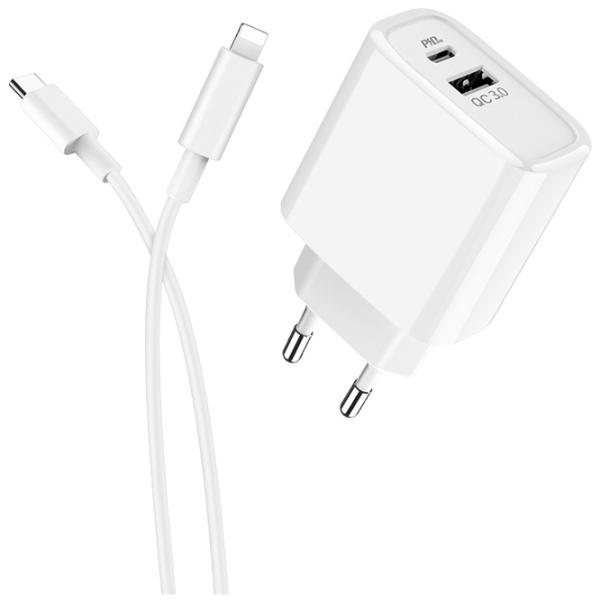Сетевое зарядное устройство EVO USB QC3.0 + PD Type-C 2 A/ Белый photo 2