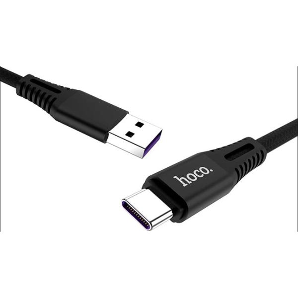 Cablu pentru telefon X22 Hoco USB Type-A + USB Type-C 1 m/ Black photo 3