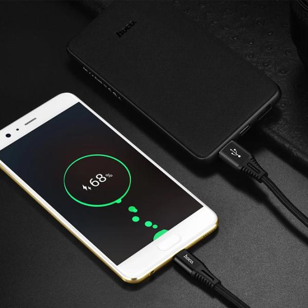 Cablu pentru telefon X22 Hoco USB Type-A + USB Type-C 1 m/ Black photo 5
