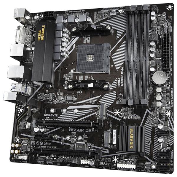 Материнская плата Gigabyte B550M DS3H 1.0 mATX/ AMD B550 photo 3 Материнская плата Gigabyte B550M DS3H 1.0 mATX/ AMD B550 photo 3