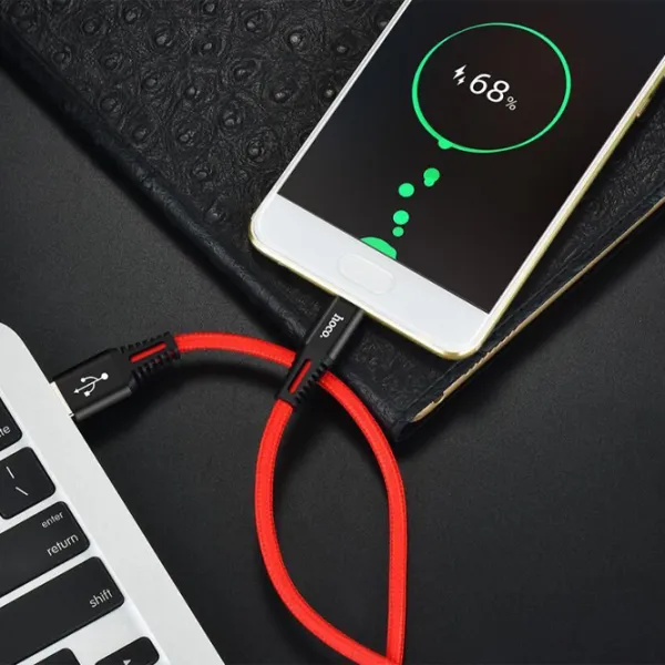 Cablu pentru telefon X22 Hoco USB Type-A + USB Type-C 1 m/ Red photo 3