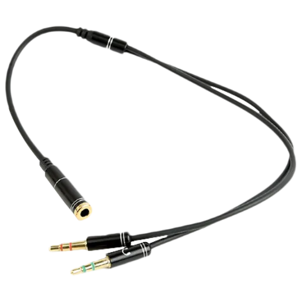 Cablu audio Cablexpert CCA-418M 3.5 mm + 3.5 mm 0.2 m/ Black photo 2