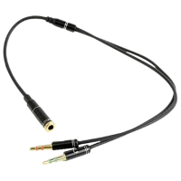Аудио кабель Cablexpert CCA-418M 3.5 mm + 3.5 mm 0.2 m/ Черный photo 2