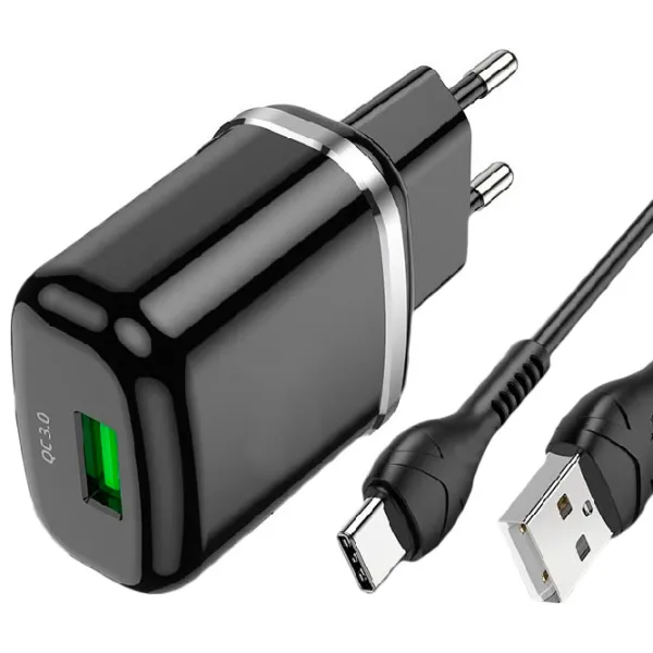 Сетевое зарядное устройство EVO USB QC3.0 (Type-C) Черный photo 4