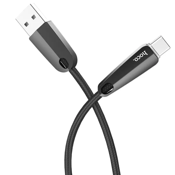 Cablu pentru telefon U35 Hoco USB Type-A + USB Type-C 1.2 m/ Black photo 2