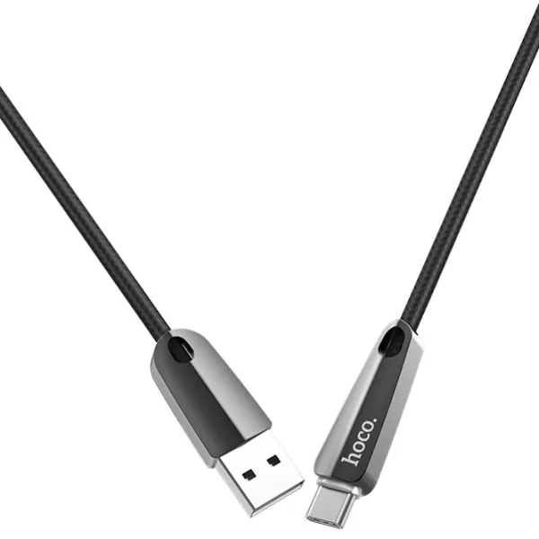 Cablu pentru telefon U35 Hoco USB Type-A + USB Type-C 1.2 m/ Black photo 3