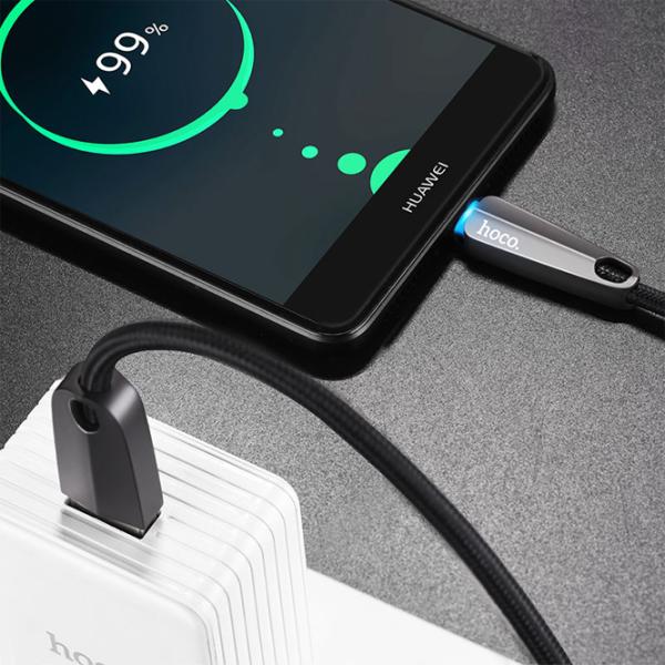 Cablu pentru telefon U35 Hoco USB Type-A + USB Type-C 1.2 m/ Black photo 4