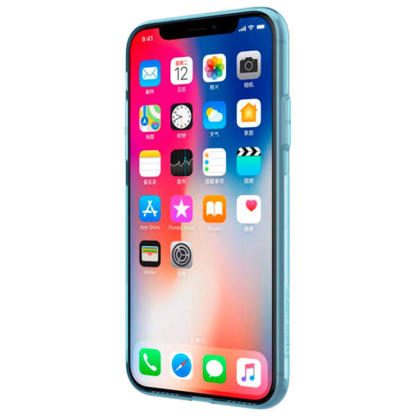Чехол для смартфона Apple iPhone XS Nillkin/ Back/ TPU/ Прозрачный Синий photo 4 Чехол для смартфона Apple iPhone XS Nillkin/ Back/ TPU/ Прозрачный Синий photo 4