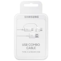 Cablu pentru telefon EP-DG930DWEGRU Samsung USB Type-A + microUSB, USB Type-C 1.5 m/ White photo 4