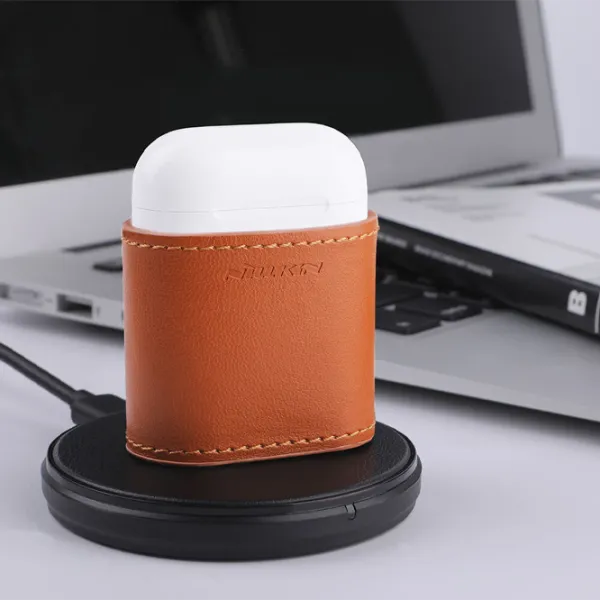 Husă pentru căști Apple Airpods (NJ019) Nillkin/ Piele/ Brown photo 4