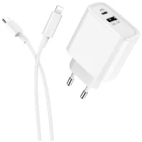 Сетевое зарядное устройство Rival USB QC3.0 + PD Type-C 2 A/ Белый photo 2