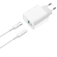 Сетевое зарядное устройство Rival USB QC3.0 + PD Type-C 2 A/ Белый photo 4