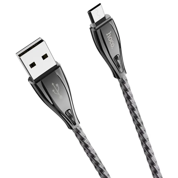 Кабель для телефона U56 Hoco USB Type-A + microUSB 1.2 м/ Серый photo 2