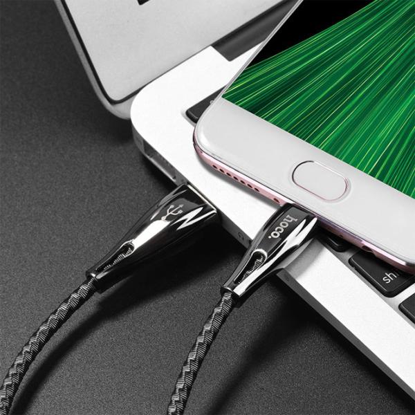 Кабель для телефона U56 Hoco USB Type-A + microUSB 1.2 м/ Серый photo 3
