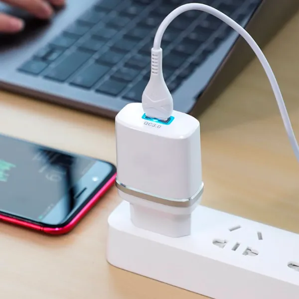 Сетевое зарядное устройство EVO USB QC3.0 (Lightning) 3 A/ Белый photo 6