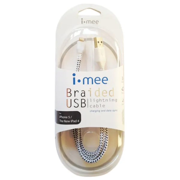 Кабель для телефона Braided i-Mee USB Type-A + Lightning 1 м/ Белый photo 2