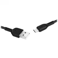 Cablu pentru telefon X13 Hoco USB Type-A + microUSB 1 m/ Black photo 3