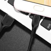 Cablu pentru telefon X13 Hoco USB Type-A + microUSB 1 m/ Black photo 5