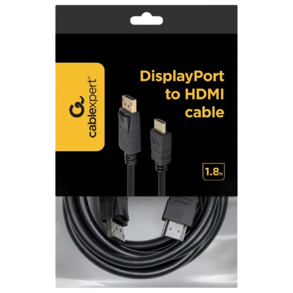 Кабель видео Cablexpert DisplayPort + HDMI 1.8 м / Черный photo 4