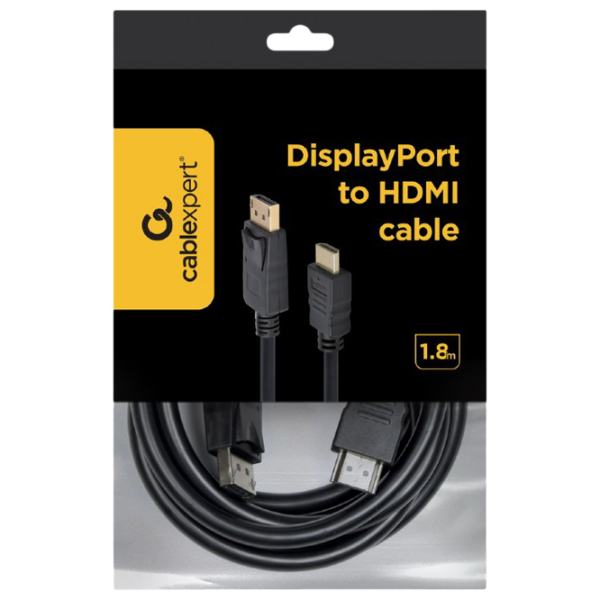 Кабель видео Cablexpert DisplayPort + HDMI 1.8 м / Черный photo 4