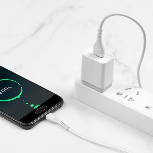 Cablu pentru telefon X37 Cool Power Hoco USB Type-A + USB Type-C 1 m/ White photo 5