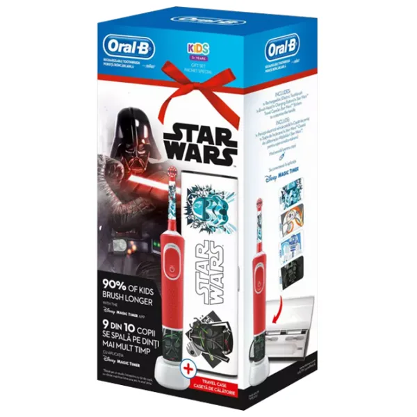 Periuță de dinți electrică Braun Kids Vitality D100 StarWars 2D/ Red photo 3 Periuță de dinți electrică Braun Kids Vitality D100 StarWars 2D/ Red photo 3