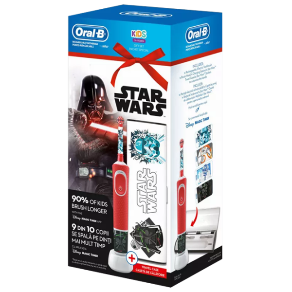 Periuță de dinți electrică Braun Kids Vitality D100 StarWars 2D/ Red photo 3 Periuță de dinți electrică Braun Kids Vitality D100 StarWars 2D/ Red photo 3