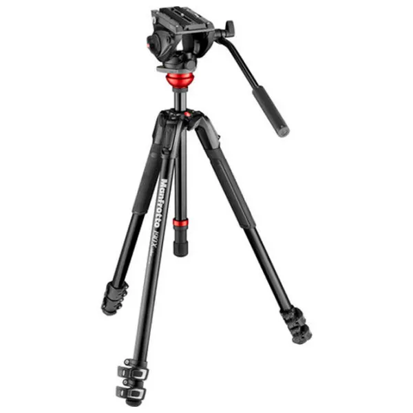 Trepied Manfrotto 190X ALU 3 KIT FLUID HEAD Foto, video/ Black photo 2