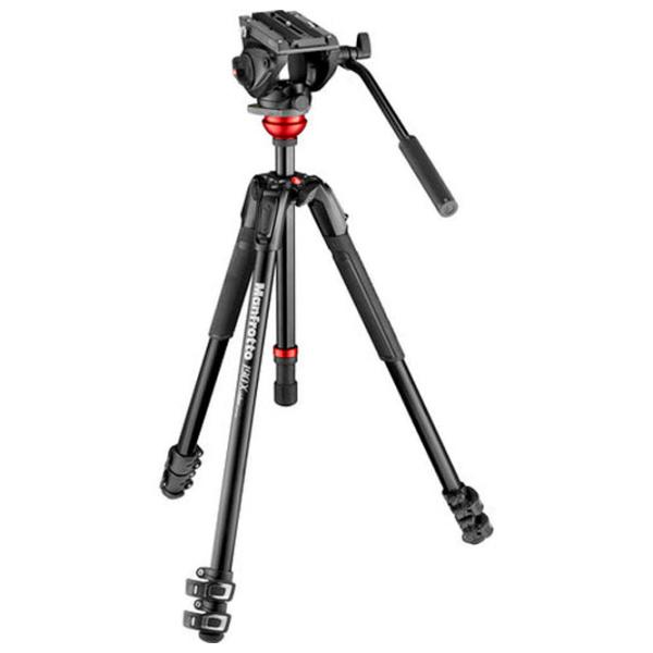 Trepied Manfrotto 190X ALU 3 KIT FLUID HEAD Foto, video/ Black photo 2