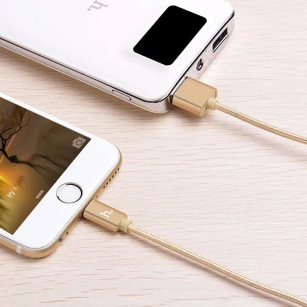Cablu pentru telefon X2 Hoco USB Type-A + Lightning 1 m/ Gold photo 3