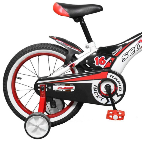 Bicicletă Fulger Scout 16" 9.5" Oțel/ Red Black photo 2 Bicicletă Fulger Scout 16" 9.5" Oțel/ Red Black photo 2