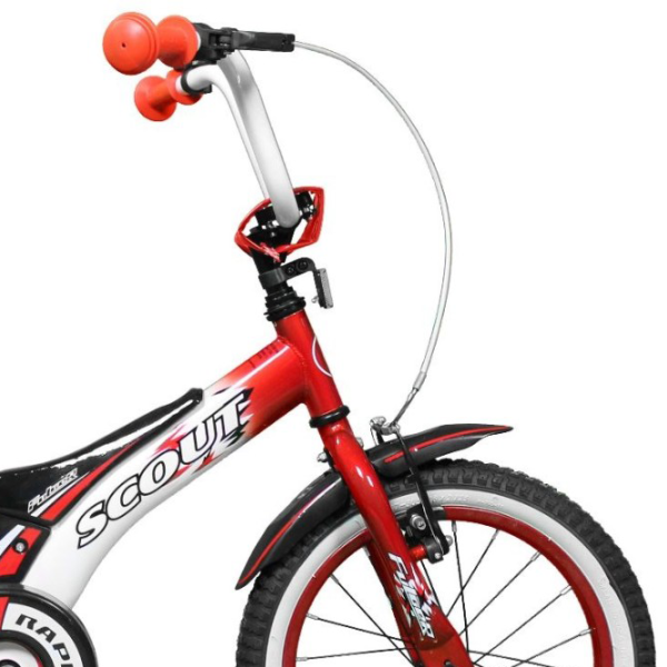 Bicicletă Fulger Scout 16" 9.5" Oțel/ Red Black photo 3 Bicicletă Fulger Scout 16" 9.5" Oțel/ Red Black photo 3