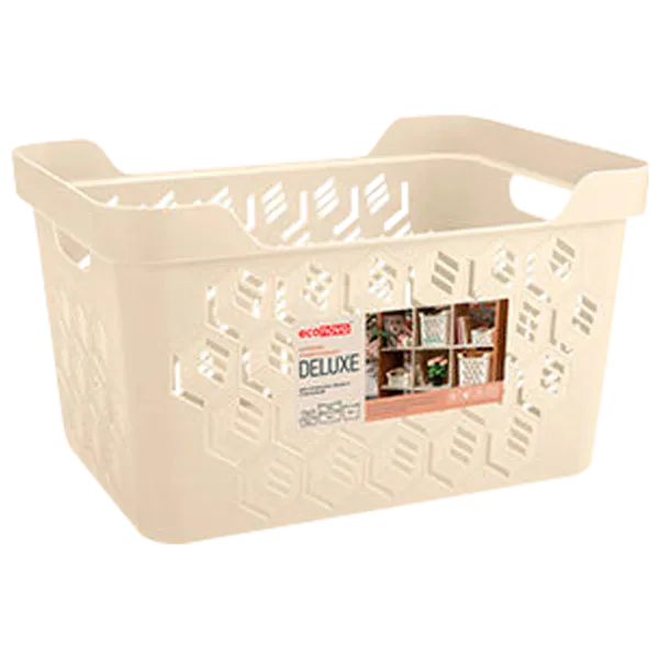 Корзина для белья Econova Deluxe 12 л/ Пластик/ Бежевый photo 2