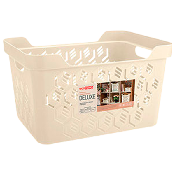 Корзина для белья Econova Deluxe 12 л/ Пластик/ Бежевый photo 2