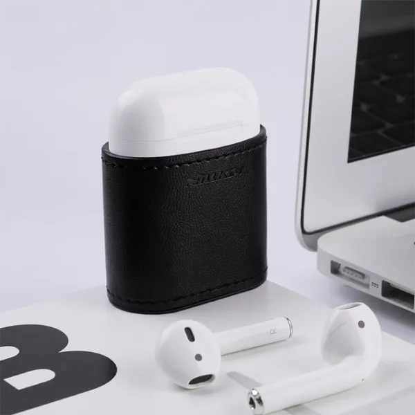 Husă pentru căști Apple Airpods (NJ019) Nillkin/ Piele/ Black photo 4