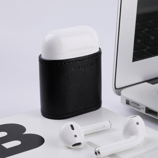 Husă pentru căști Apple Airpods (NJ019) Nillkin/ Piele/ Black photo 4