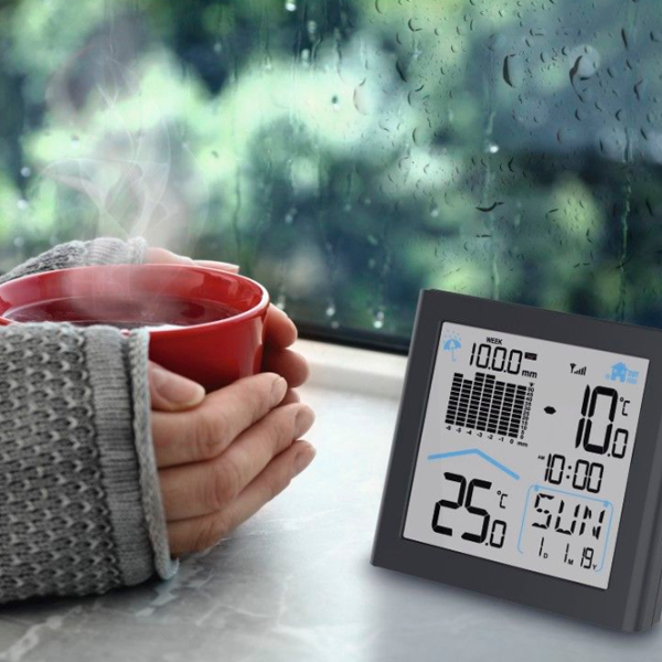 Stație meteorologică cu radio Hama Rainy Black photo 3 Stație meteorologică cu radio Hama Rainy Black photo 3