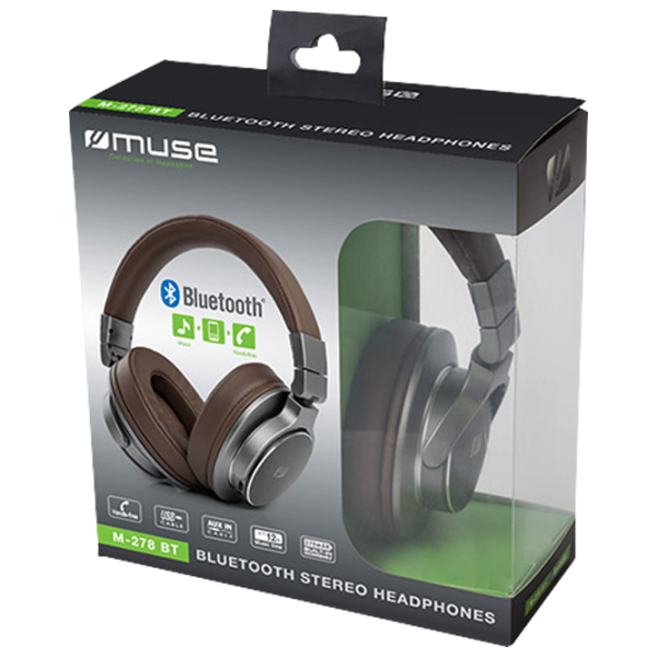 Наушники Muse M-278 BT Серебристый Коричневый Беспроводные/ Персональный photo 5