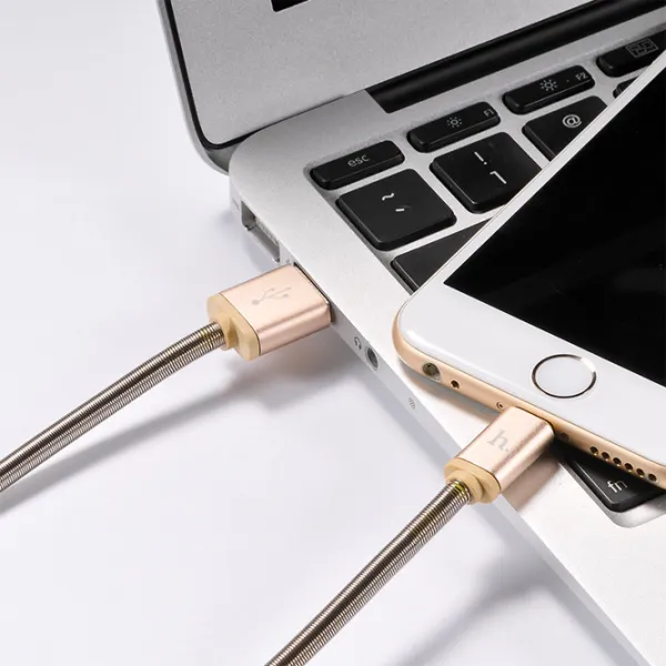 Кабель USB U5 Hoco USB Type-A + Lightning 1.2 м/ Золото photo 2