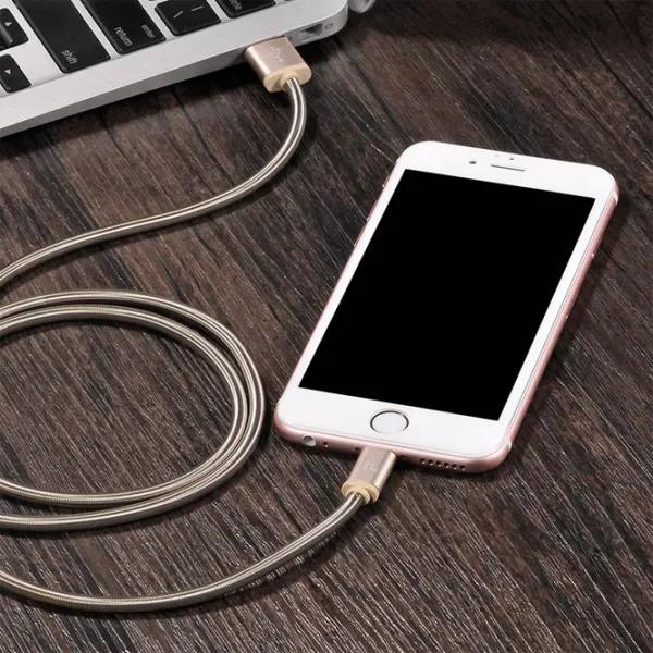 Кабель USB U5 Hoco USB Type-A + Lightning 1.2 м/ Золото photo 3