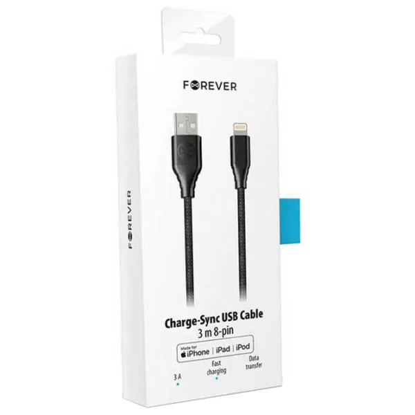 Core Forever USB Type-A + Lightning 3 м/ Черный photo 2