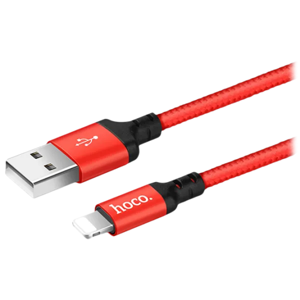 Кабель для телефона X14 Hoco USB Type-A + Lightning 1 м/ Красный photo 2