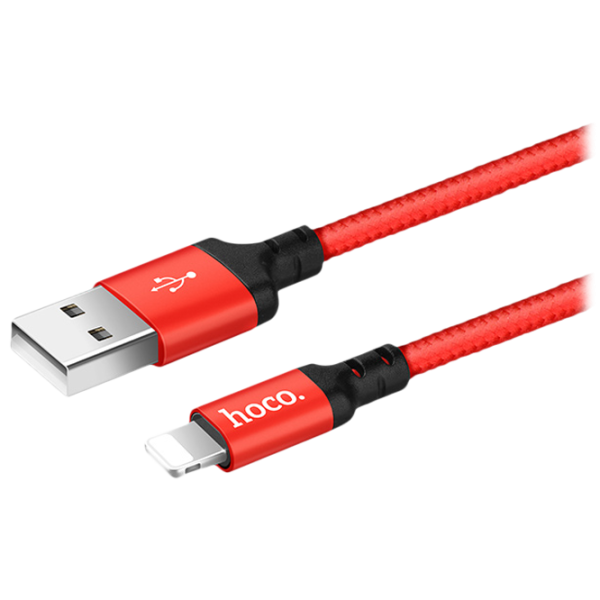 Кабель для телефона X14 Hoco USB Type-A + Lightning 1 м/ Красный photo 2