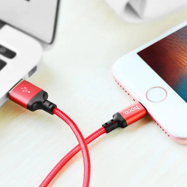 Кабель для телефона X14 Hoco USB Type-A + Lightning 1 м/ Красный photo 3