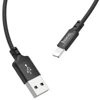 Cablu pentru telefon X14 Hoco USB Type-A + Lightning 1 m/ Black photo 2