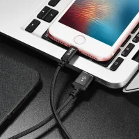 Cablu pentru telefon X14 Hoco USB Type-A + Lightning 1 m/ Black photo 6